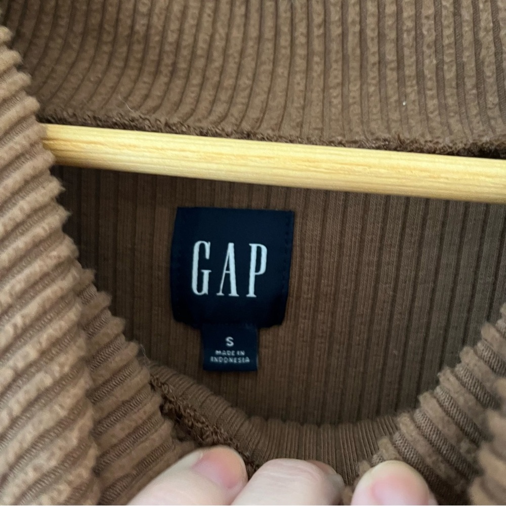 Gap long sleeve ribbed cowl neck dress brazen brown soft women’s small - Picture 6 of 6